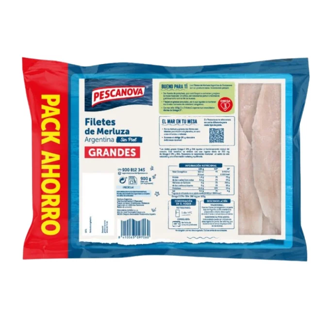 Filetes de merluza argentina 900g compra online pescanova