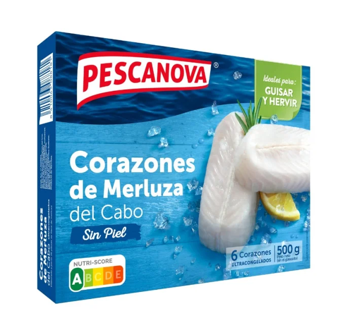 Corazones de Merluza del Cabo sin piel 500g