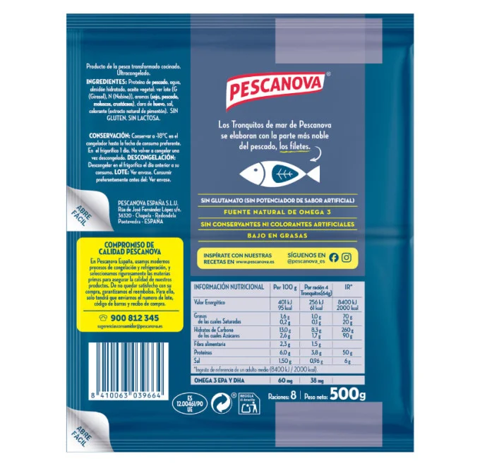 Tronquitos de mar 500g | Pescados | Pescanova