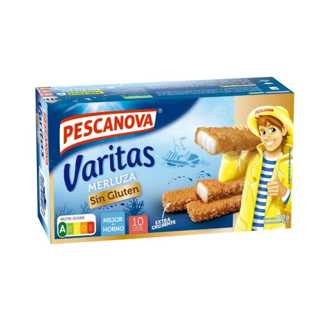 Varitas de merluza sin gluten 300g compra online pescado rebozado pescanova