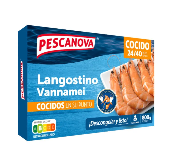 Langostino vannamei cocido 800g pescanova compra online