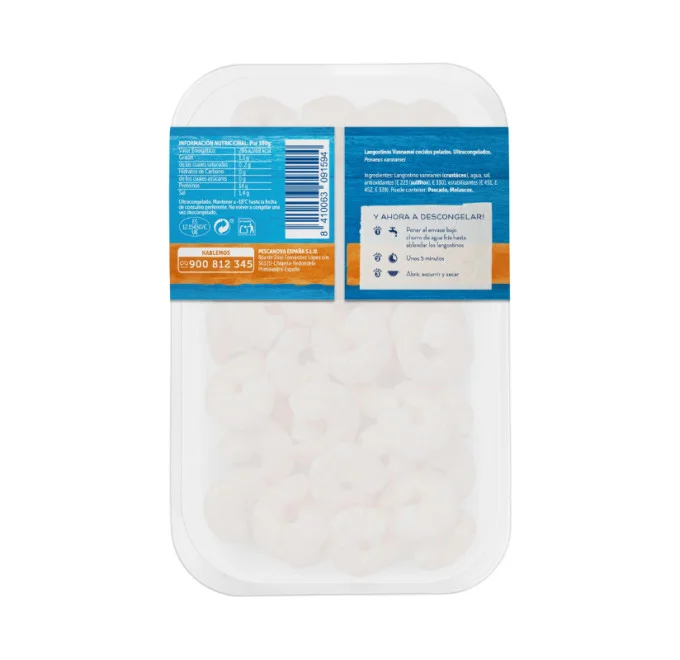 Langostino Cocido Pelado 180g | Mariscos | Pescanova
