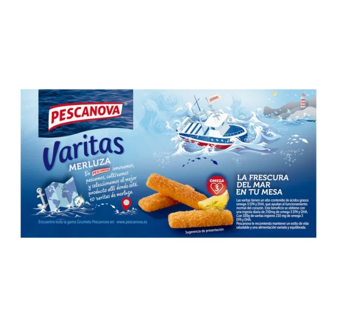 Varitas de merluza 300g pescanova compra online pescado congelado