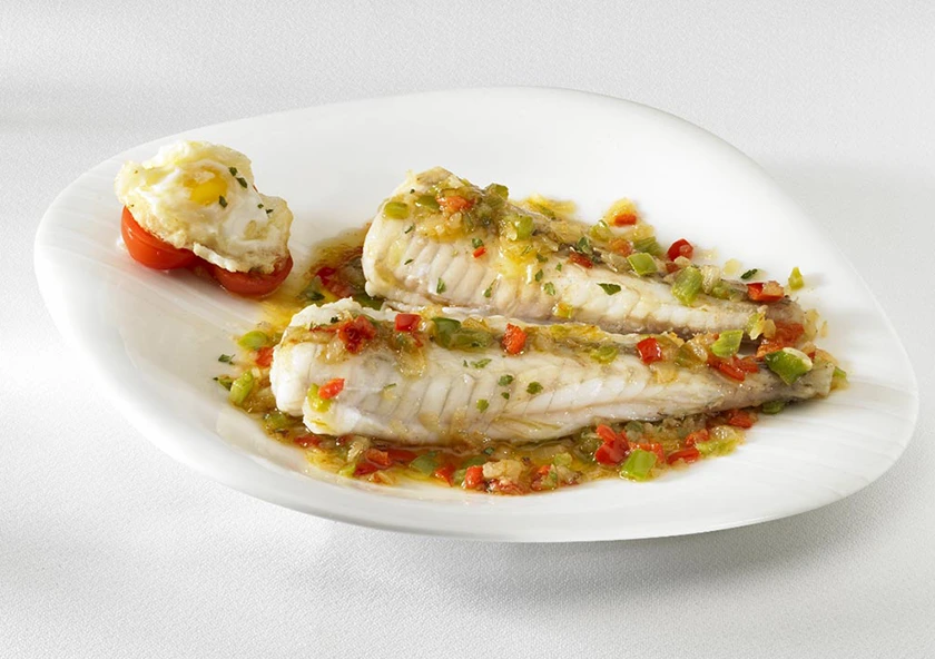 Filetes de rape con verduritas