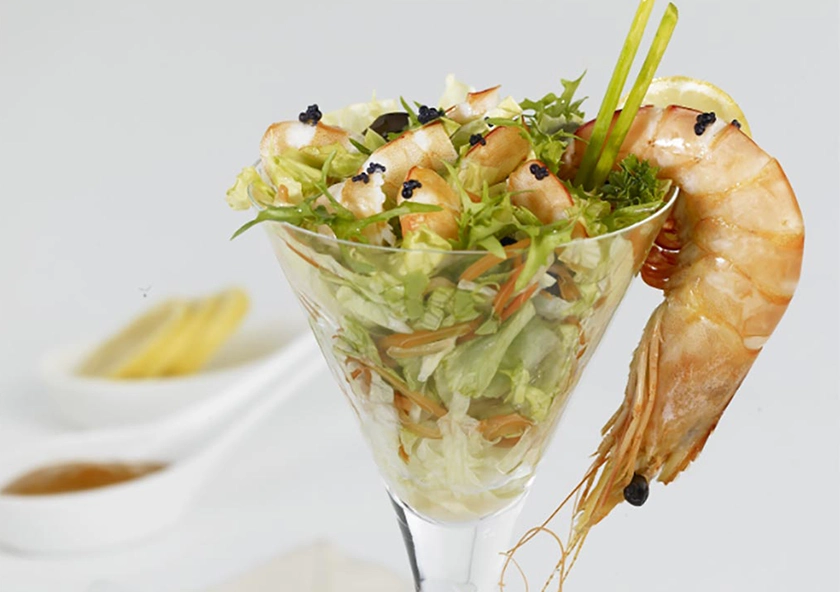 Cóctel de langostinos con salsa rosa