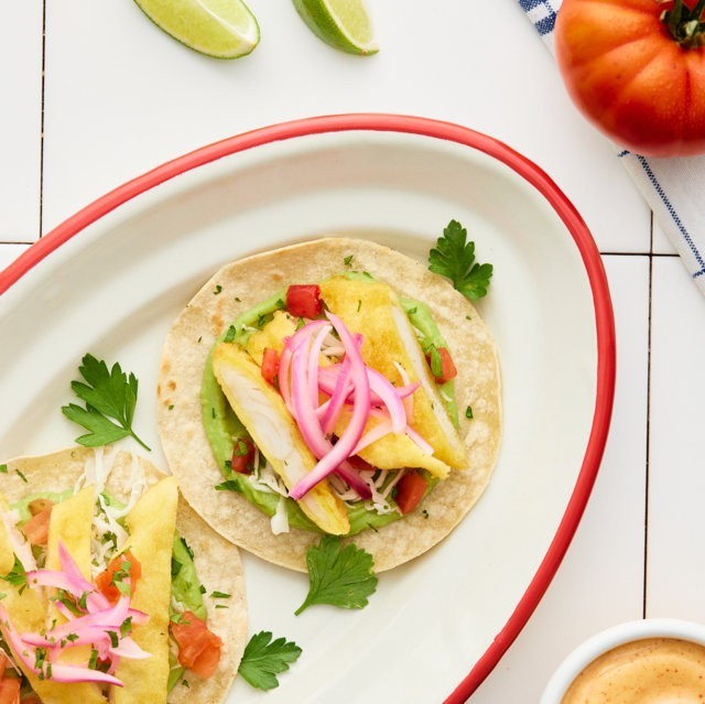 Receta para restaurante en Black Friday, Tacos de merluza sin gluten